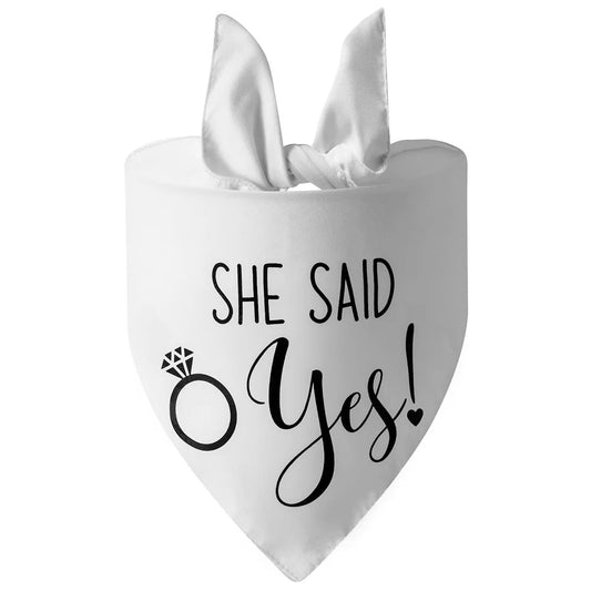 bandana blanc she said yes pour les chiens de boutiquechien