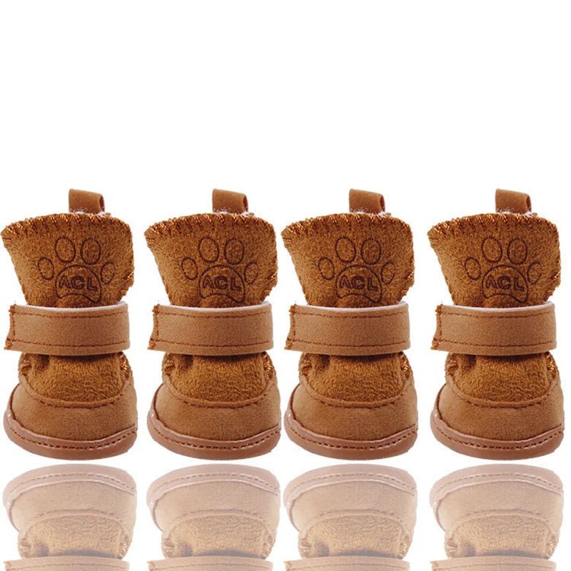 Bottes de couleur brune pour chien hivernal de boutiquechien 