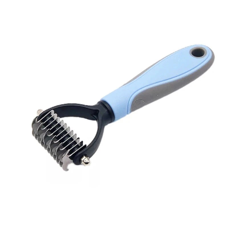 Brosse debourrage chien bleu S