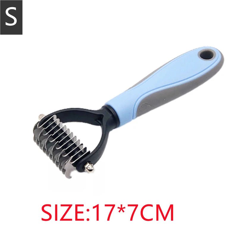 Brosse debourrage chien bleu S