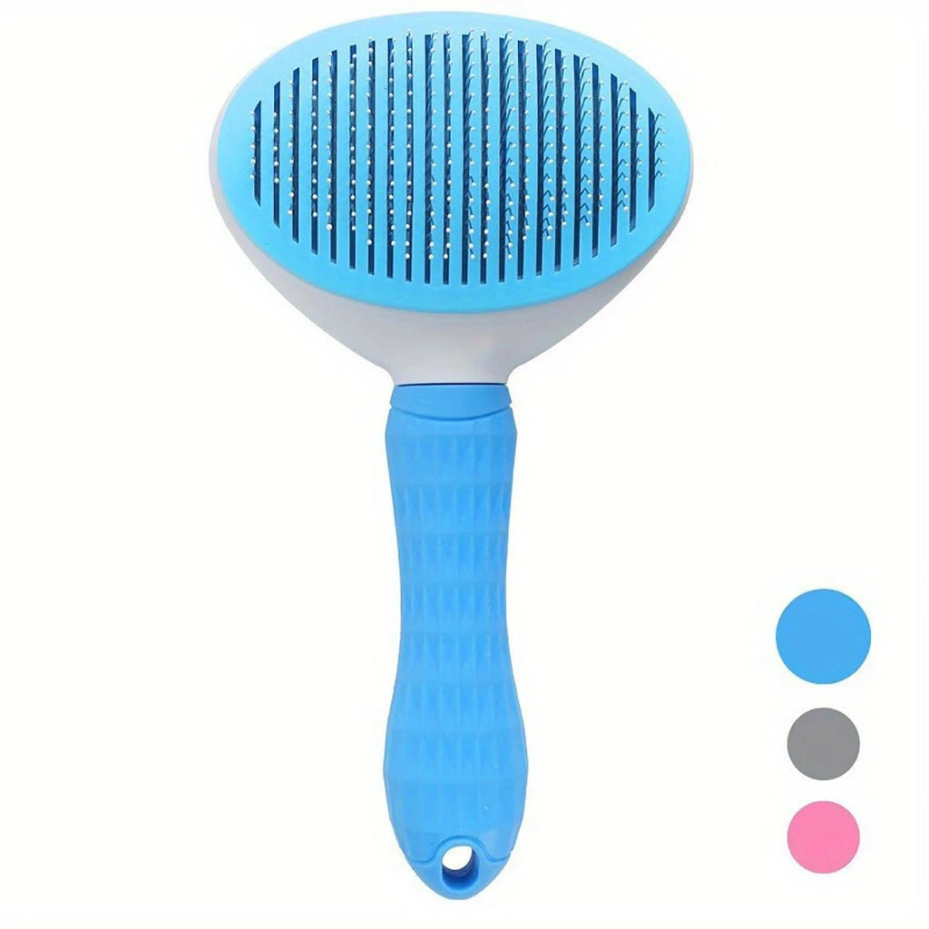 Brosse slicker chien bleu ovale 