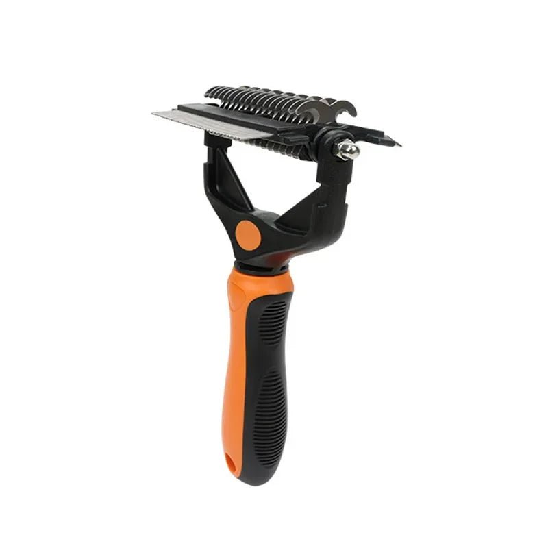 Brosse sous-poil chien professionnel de couleur orange et noir