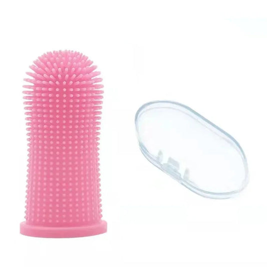 Brosse a dent chien de couleur rose 360 avec boite de rangement incluse. Image produit Boutiquechien