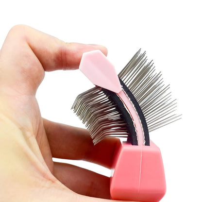brosse pour chien flexible de couleur rose. Image produit Boutiquechien