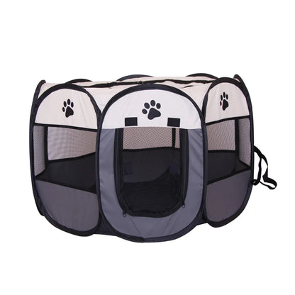 Cage pour chien fermé de couleurs blanc et gris. Image produit Boutiquechien