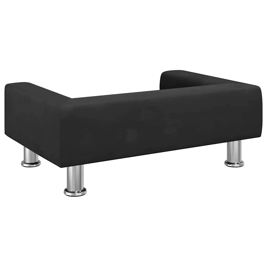 canapé chien de couleur noir de dos avec pieds chrome. Image produit Boutiquechien 