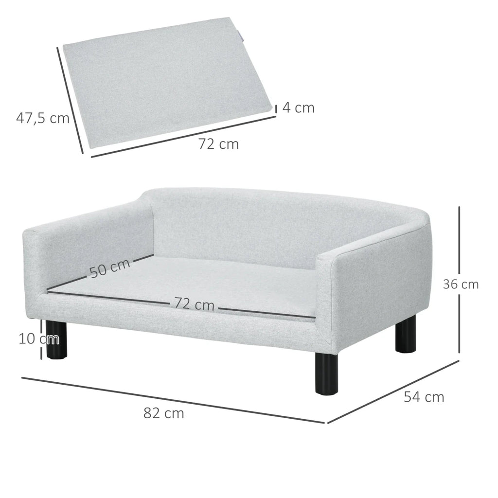 canapé chien de couleur noir avec toutes les dimensions détailles. Image Produit Boutiquechien