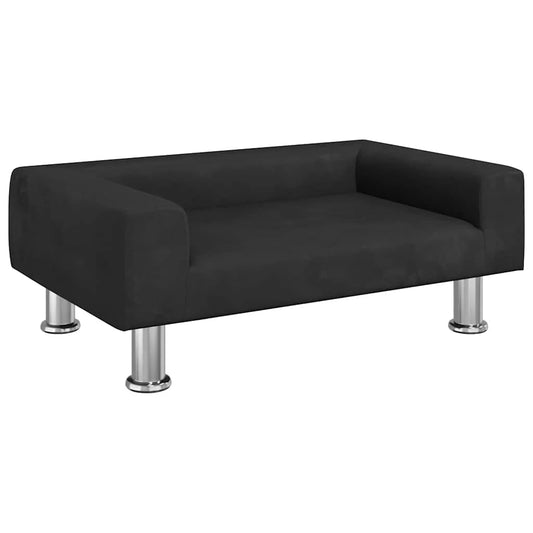canapé chien de couleur noir design avec pied chrome. Image produit Boutiquechien