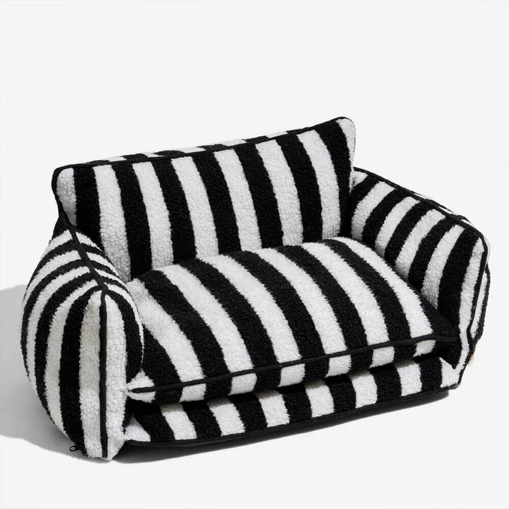 Canapé pour chien de couleur blanc et noir de boutiquechien 