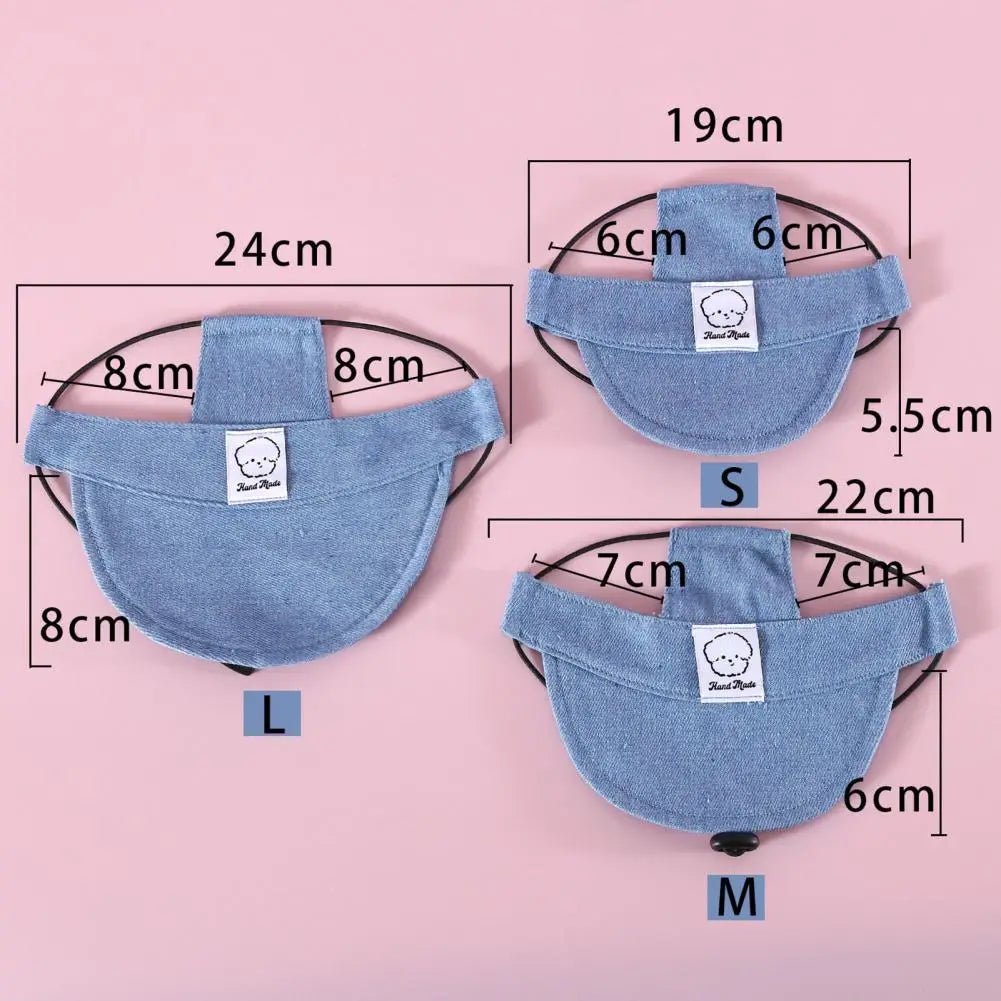Totalité des dimensions de la casquette pour chien de couleur bleu de boutiquechien