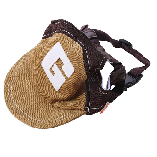 Casquette pour chien de couleur beige et noir. Image produit Boutiquechien