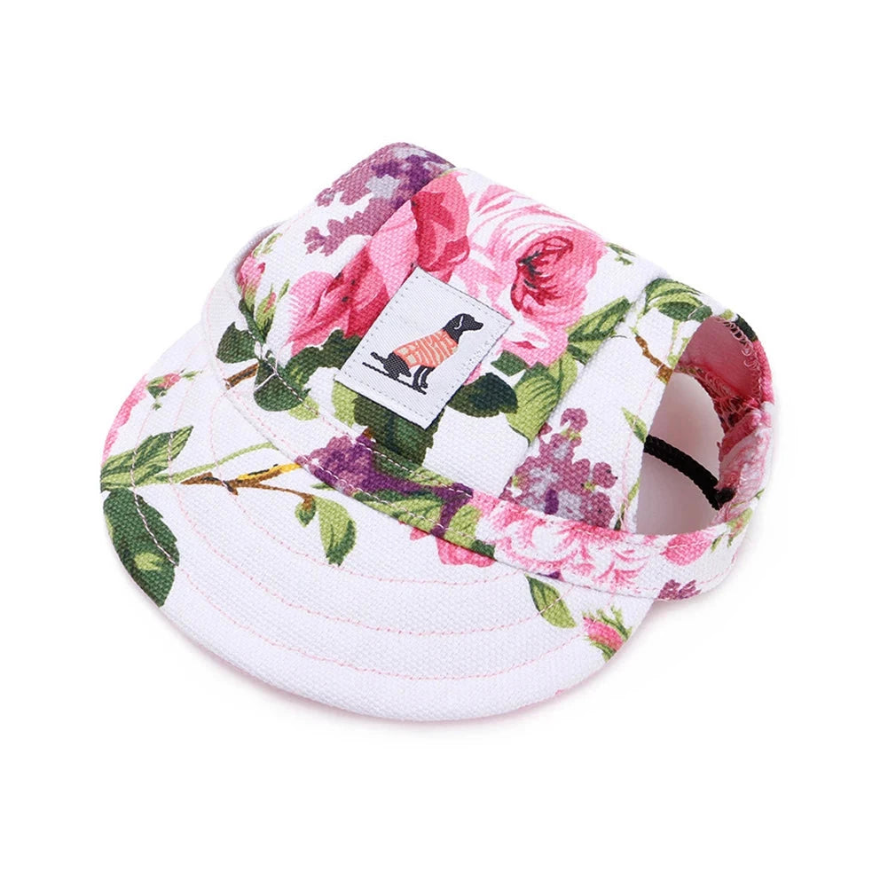 Casquette pour les chiens de couleur blanc à fleur de boutiquechien