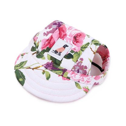 Casquette pour les chiens de couleur blanc à fleur de boutiquechien