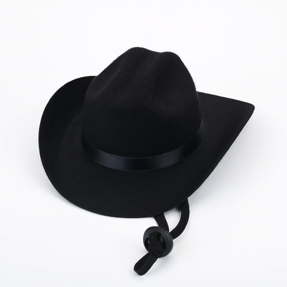 Chapeau de cow boy pour petit chien de couleur noir. Image produit Boutiquechien