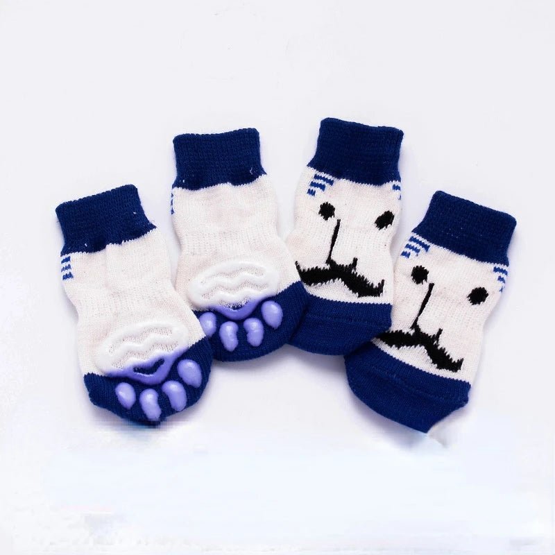 Chaussette pour chiens anti-dérapante de couleur blanche avec semelles anti-dérapante. Image produit Boutiquechien