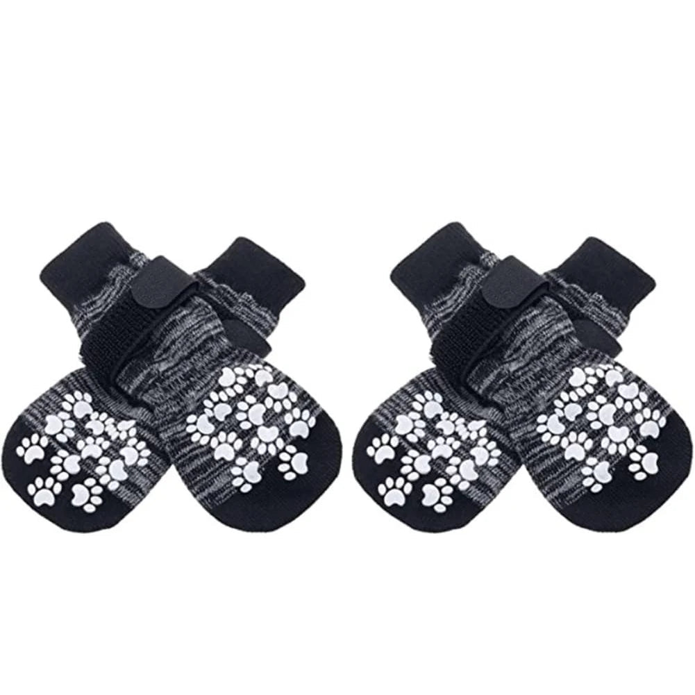 Chaussette pour chien de couleur gris et noir anti dérapante de boutiqechien