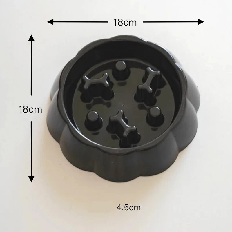 gamelle chien anti glouton dimension et noir avec toutes les dimensions du produit. Image produit Boutiquechien