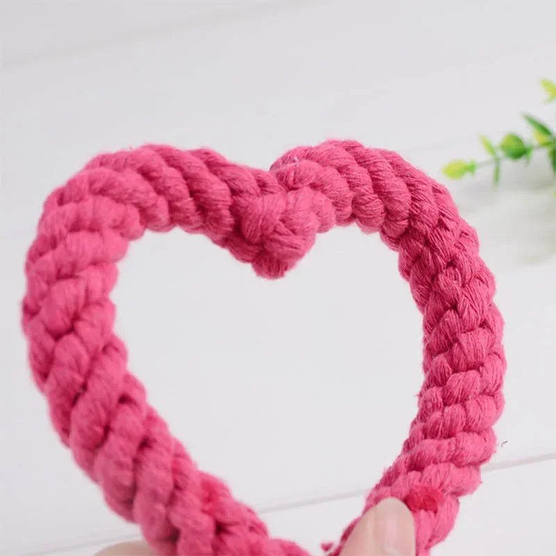 Jouet en corde en forme de coeur. Jouet parfait pour jouer avec votre chien de Boutiquechien