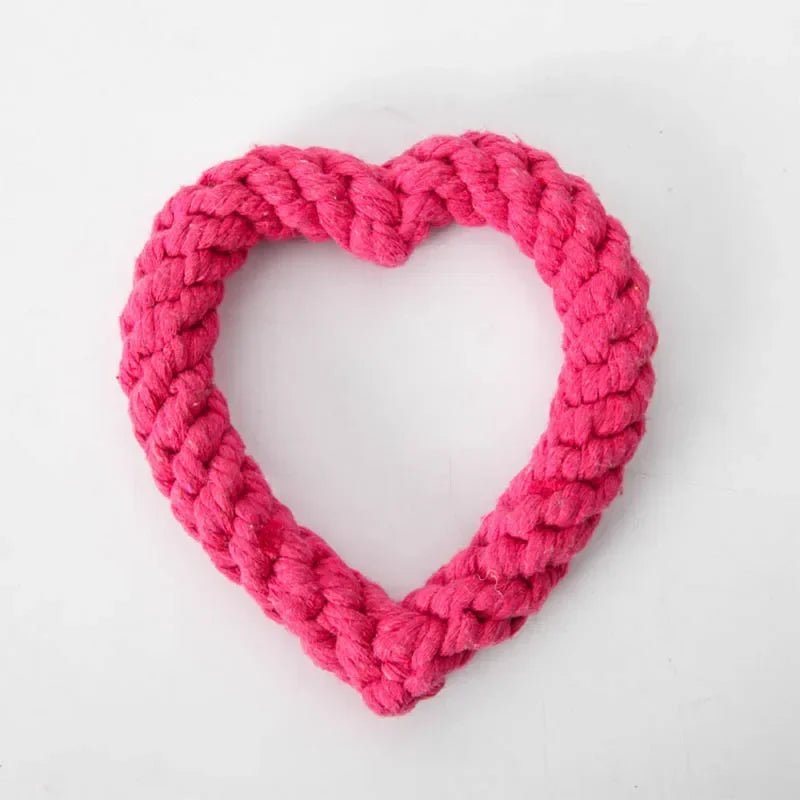 coeur rose en corde pour chien. Jouet en corde chien resistant de Boutiquechien