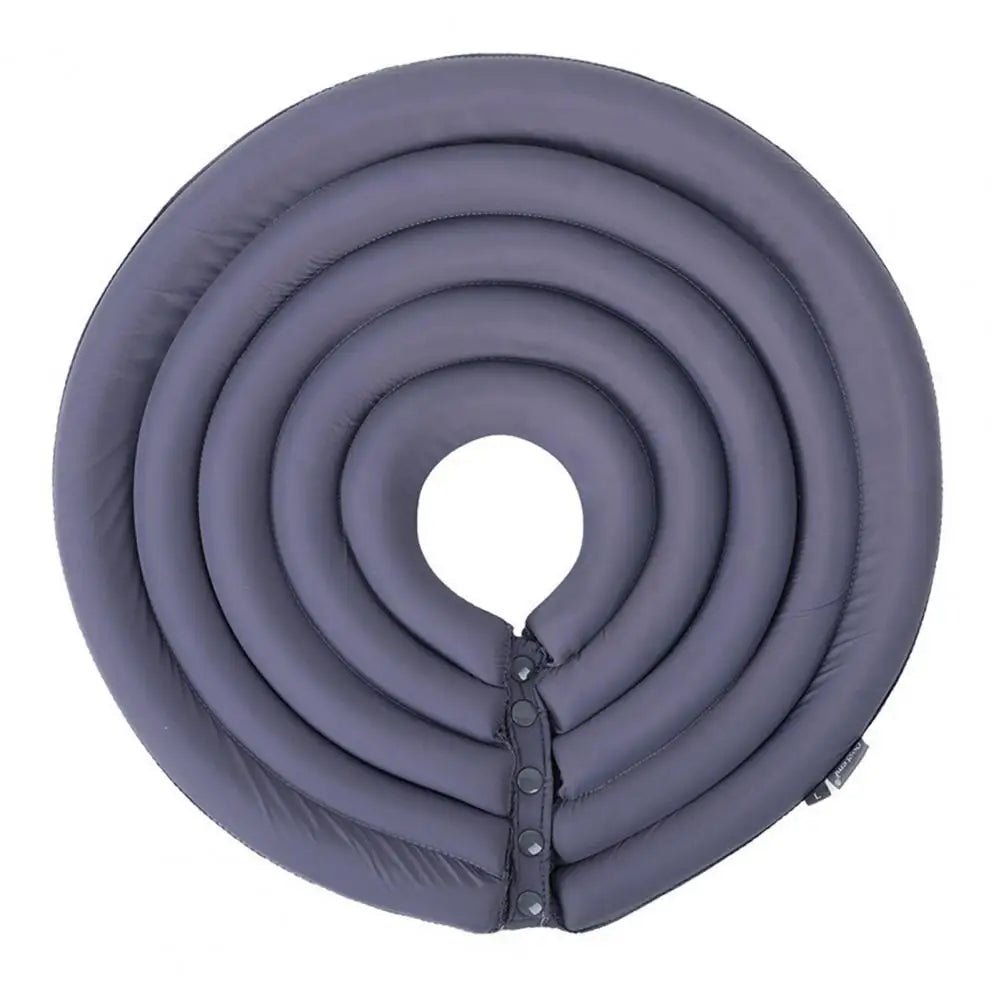 Collerette pour chien de couleur gris foncé en forme de rond. Image produit Boutiquechien