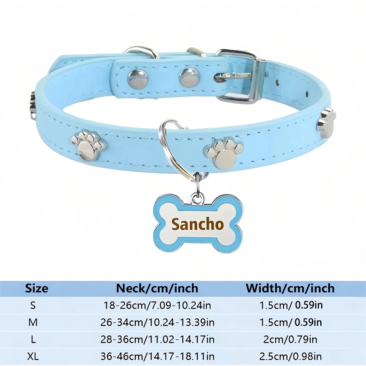 Collier avec médaille pour chien dimensions 