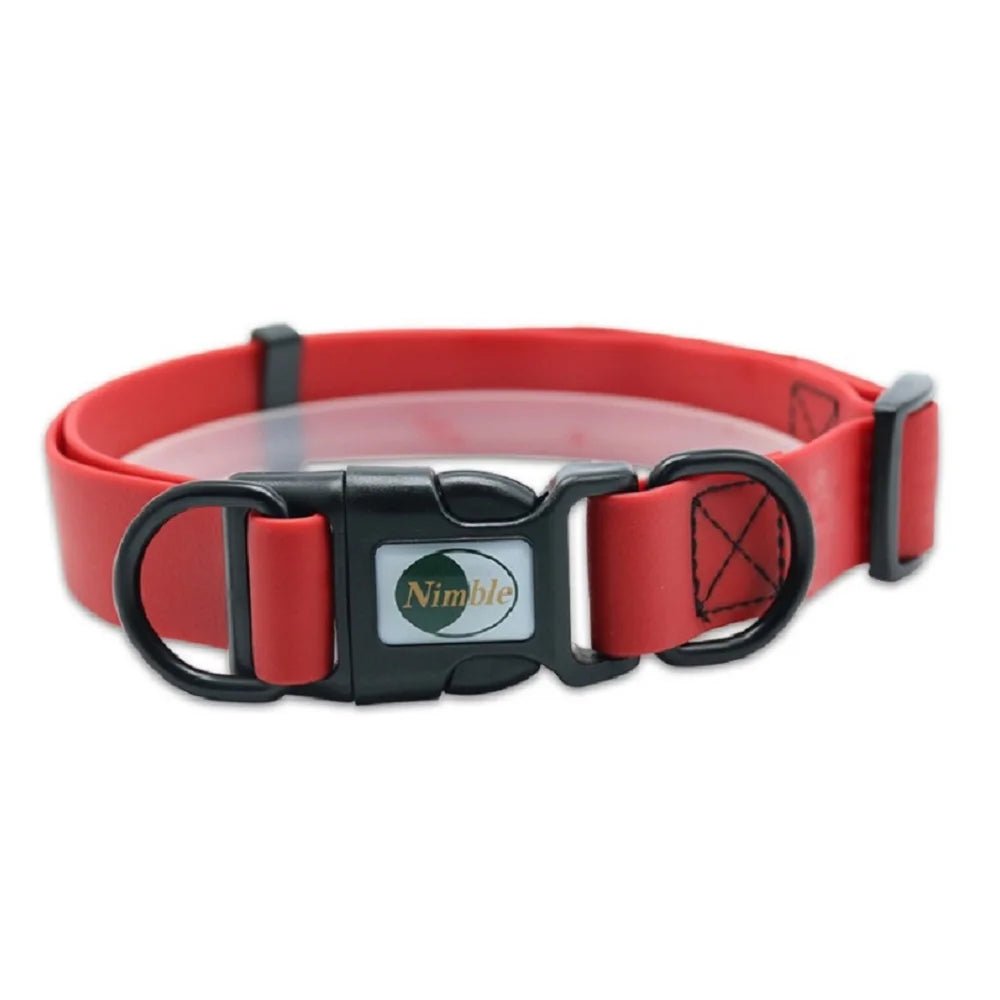 Collier chien biothane rouge fonce