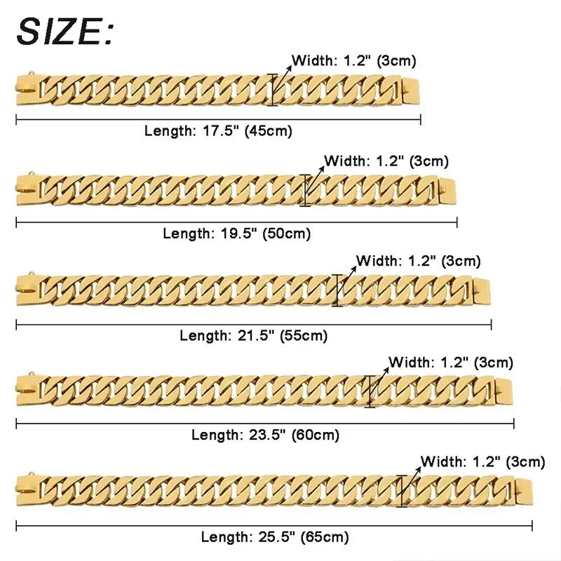 Collier chien chaine non etrangleur dimensions. total 