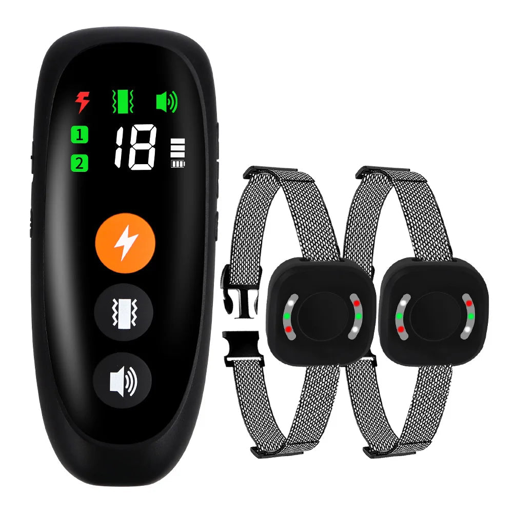 Collier de dressage pour chien 800m gris duo pack