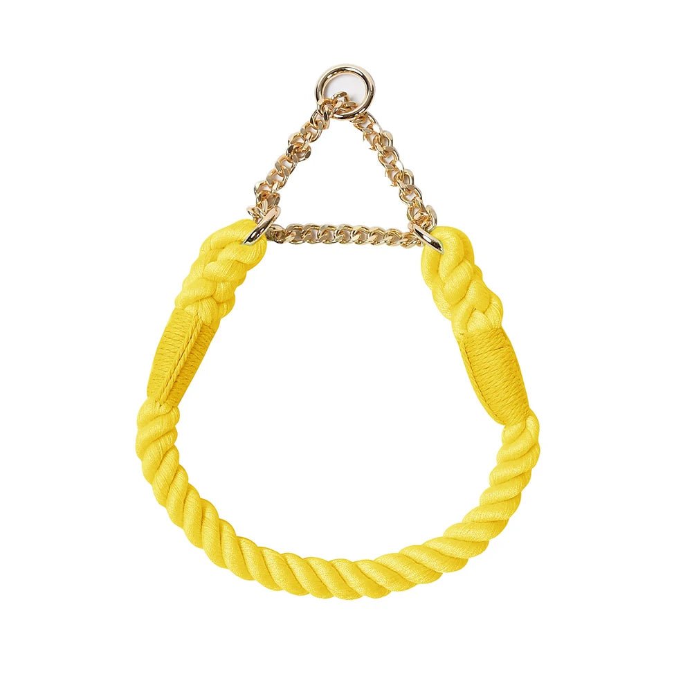 Collier en corde pour chien jaune