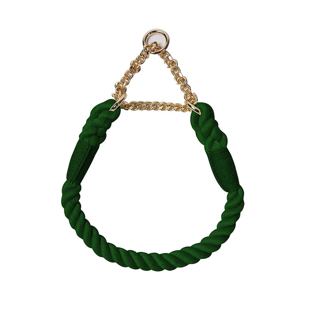Collier en corde pour chien vert fonce