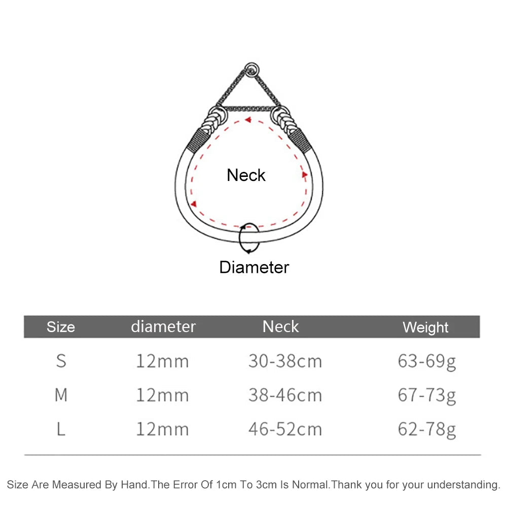 Collier en corde pour chien dimensions