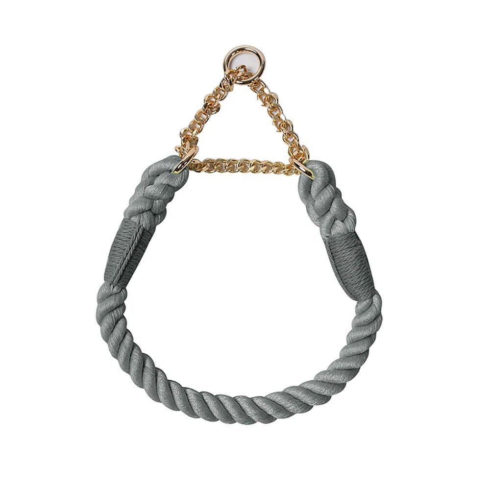 Collier en corde pour chien gris