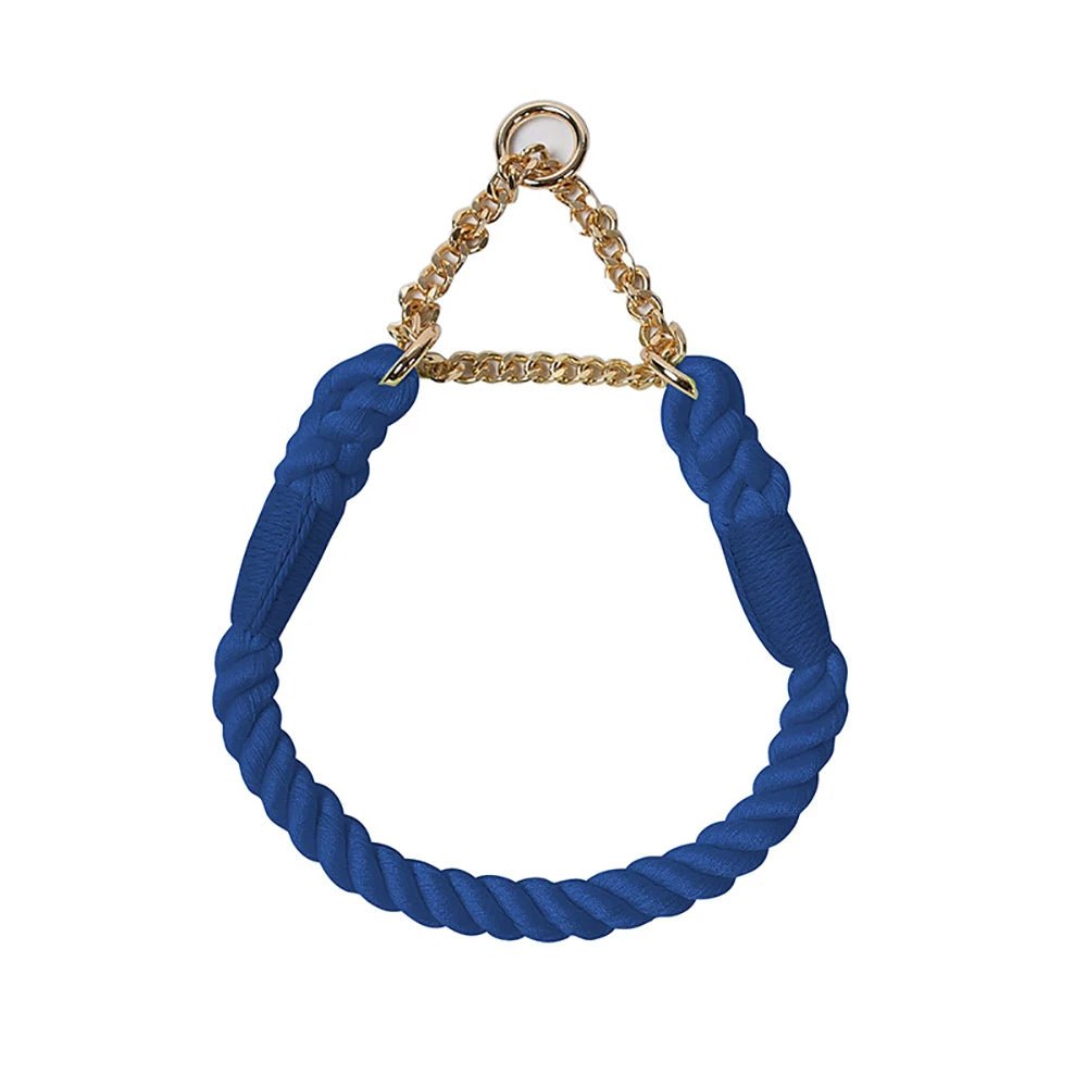 Collier en corde pour chien bleu fonce