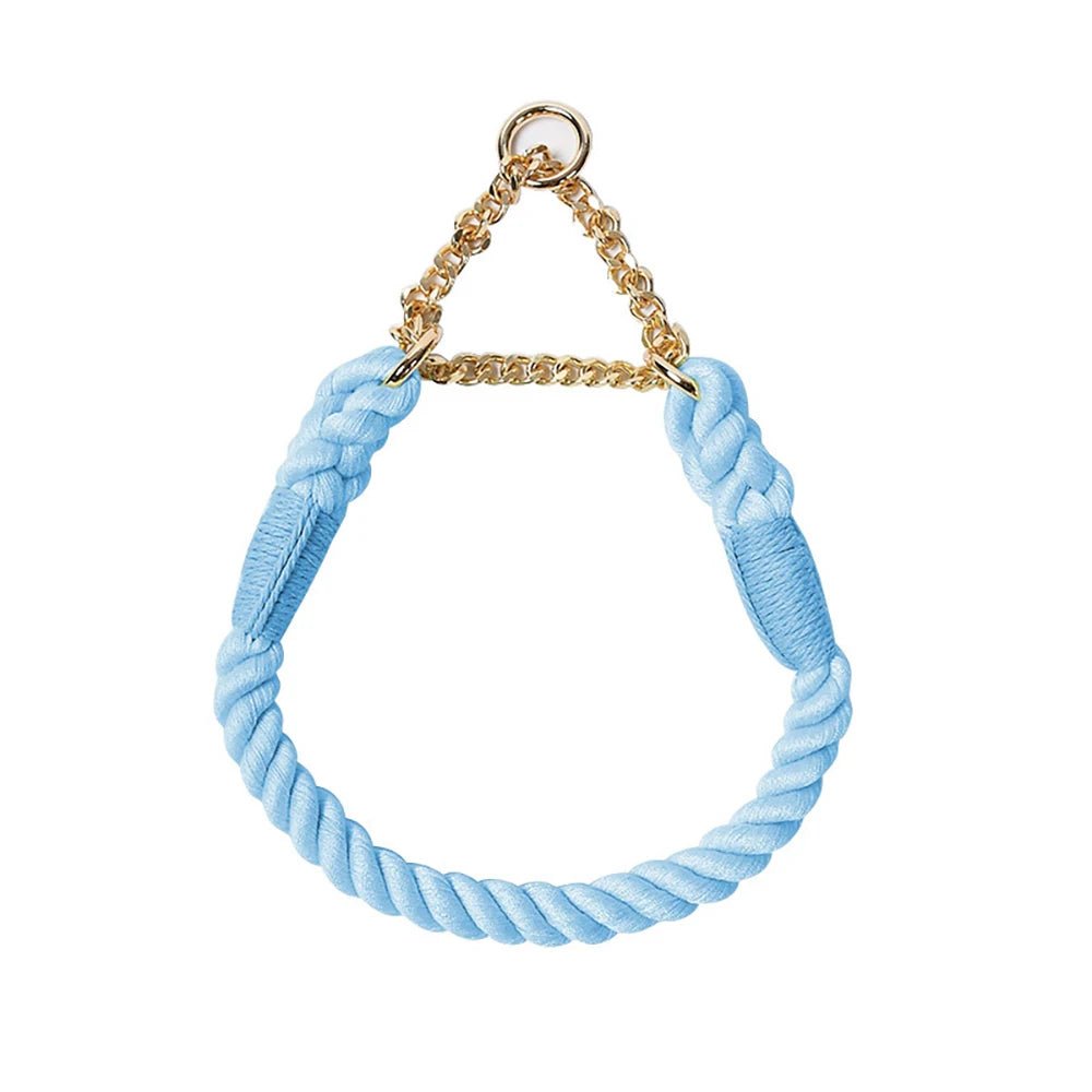 Collier en corde pour chien bleu claire
