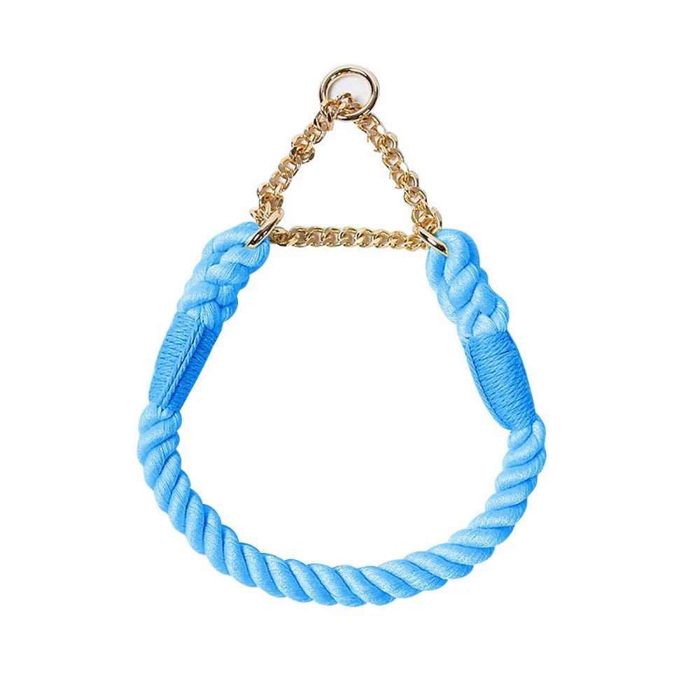 Collier en corde pour chien bleu très claire