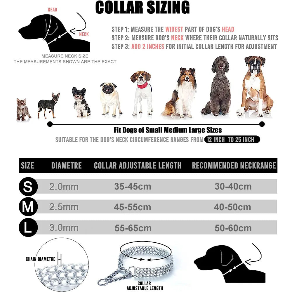 Collier en metal pour chien dimensions 