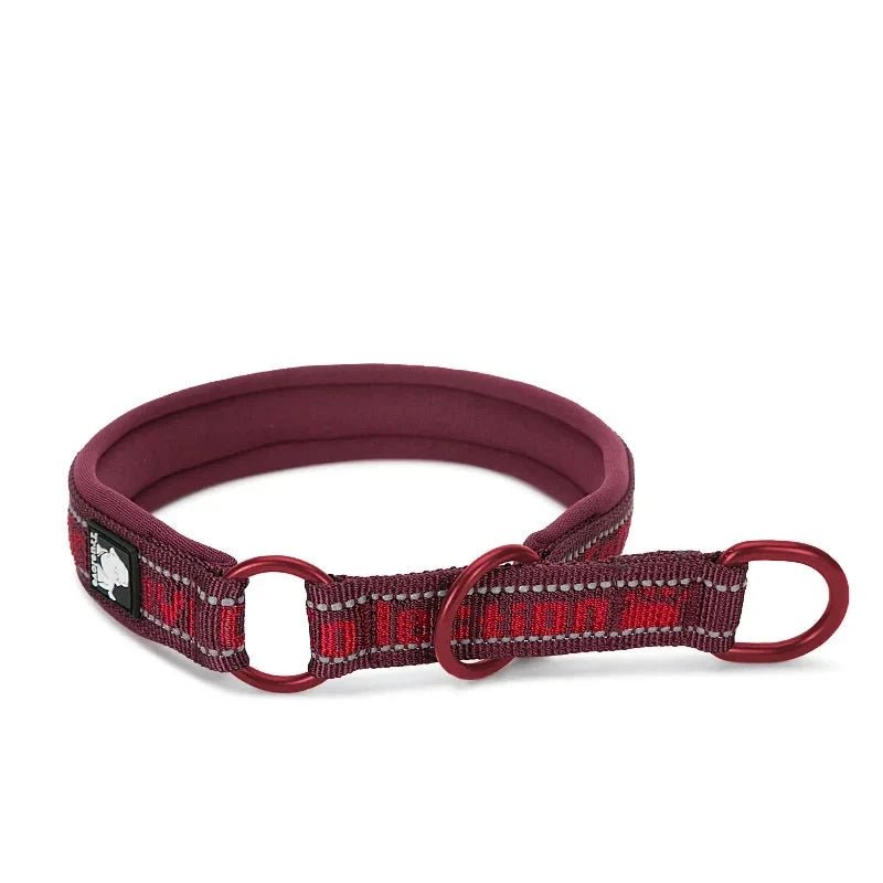 collier pour chien étrangleur de couleur rouge avec comme écriture en rouge 'trulove". Image produit Boutiquechien 