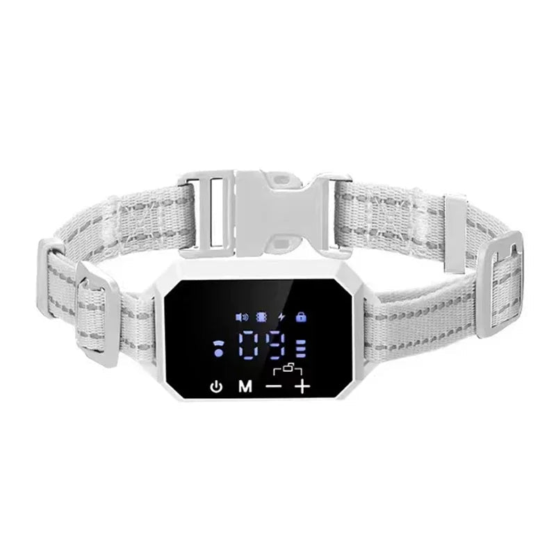collier blanc anti-fugue pour chien. Collier chien de couleur blanc pour gérer votre chien. Image produit Boutiquechien