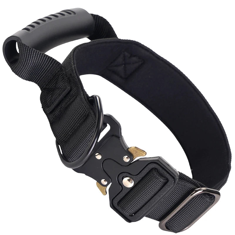 Collier gros chien avec poignée noir