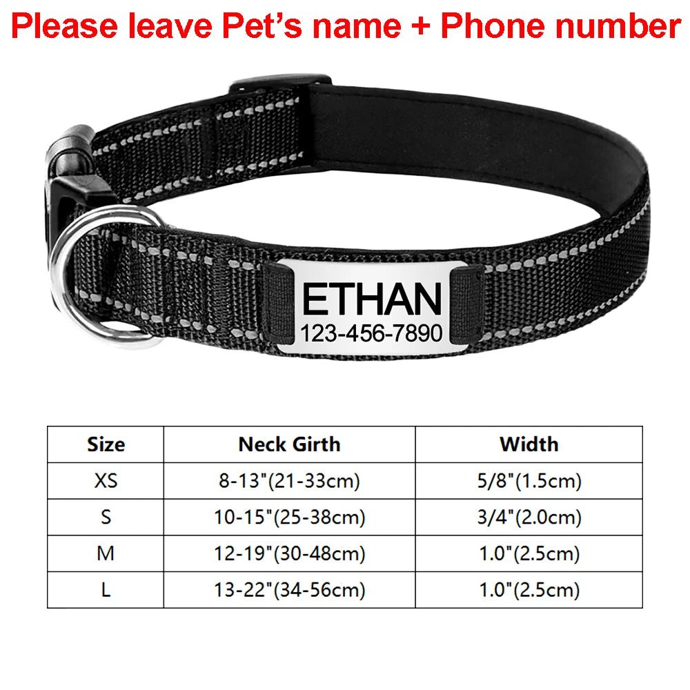 Collier identification chiot noir