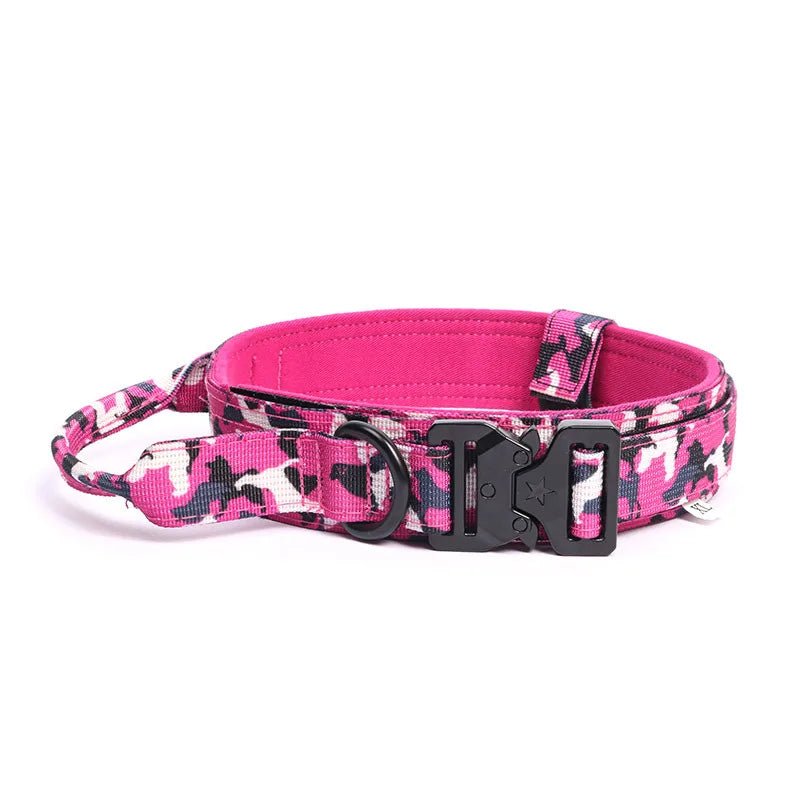 Collier militaire chien camo rose 