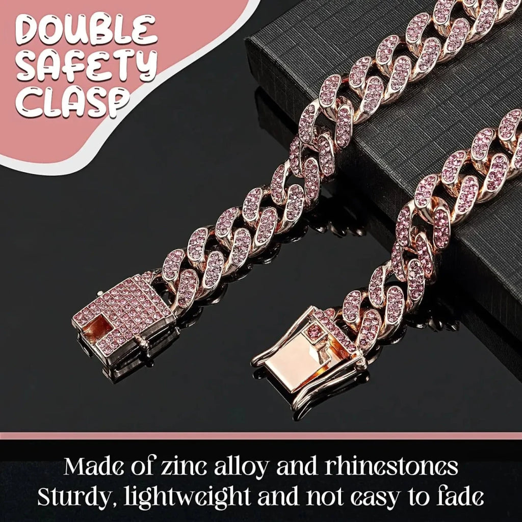 Collier strass chien attache