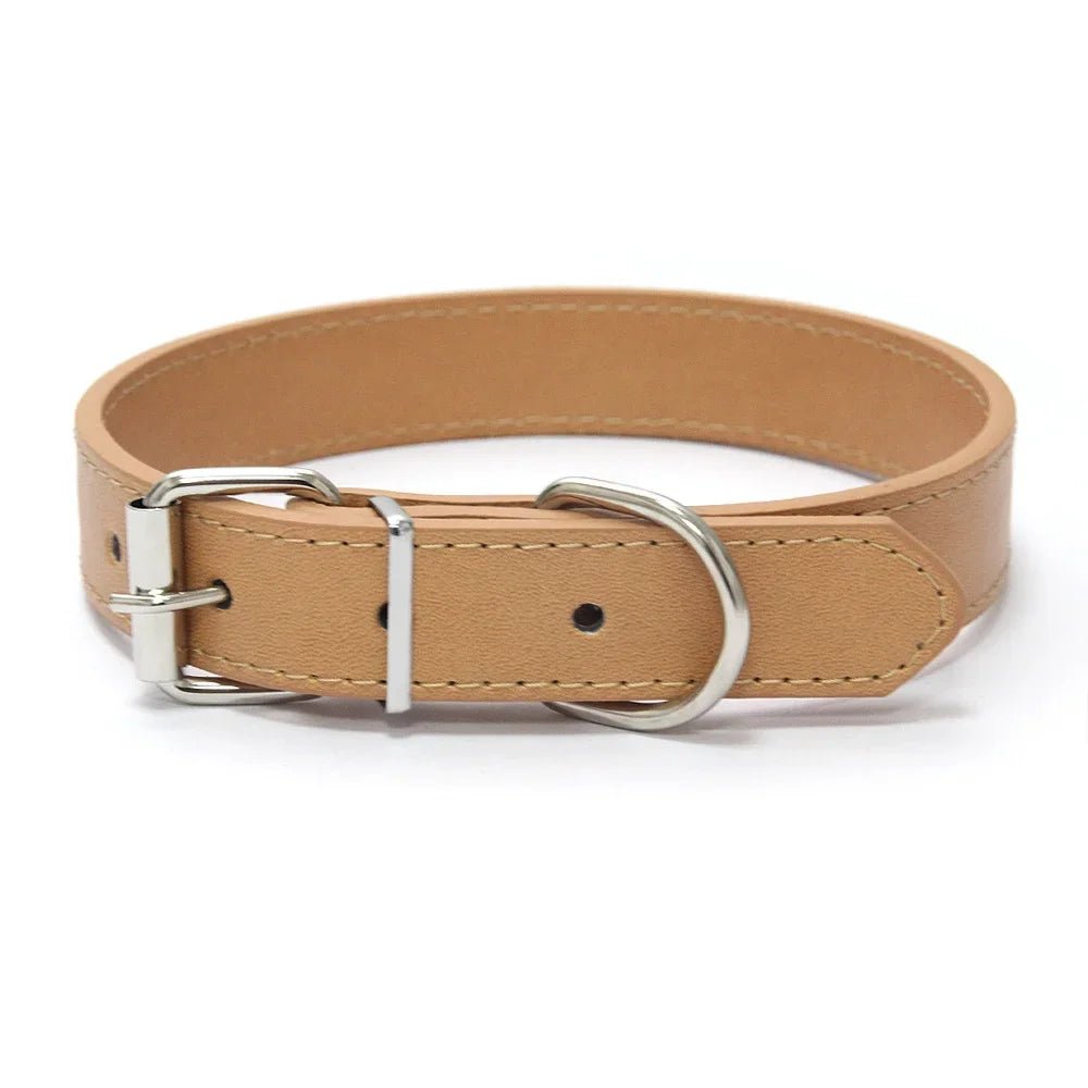 collier pour chiot beige de style cuir pour petit chien. Image produit Boutiquechien