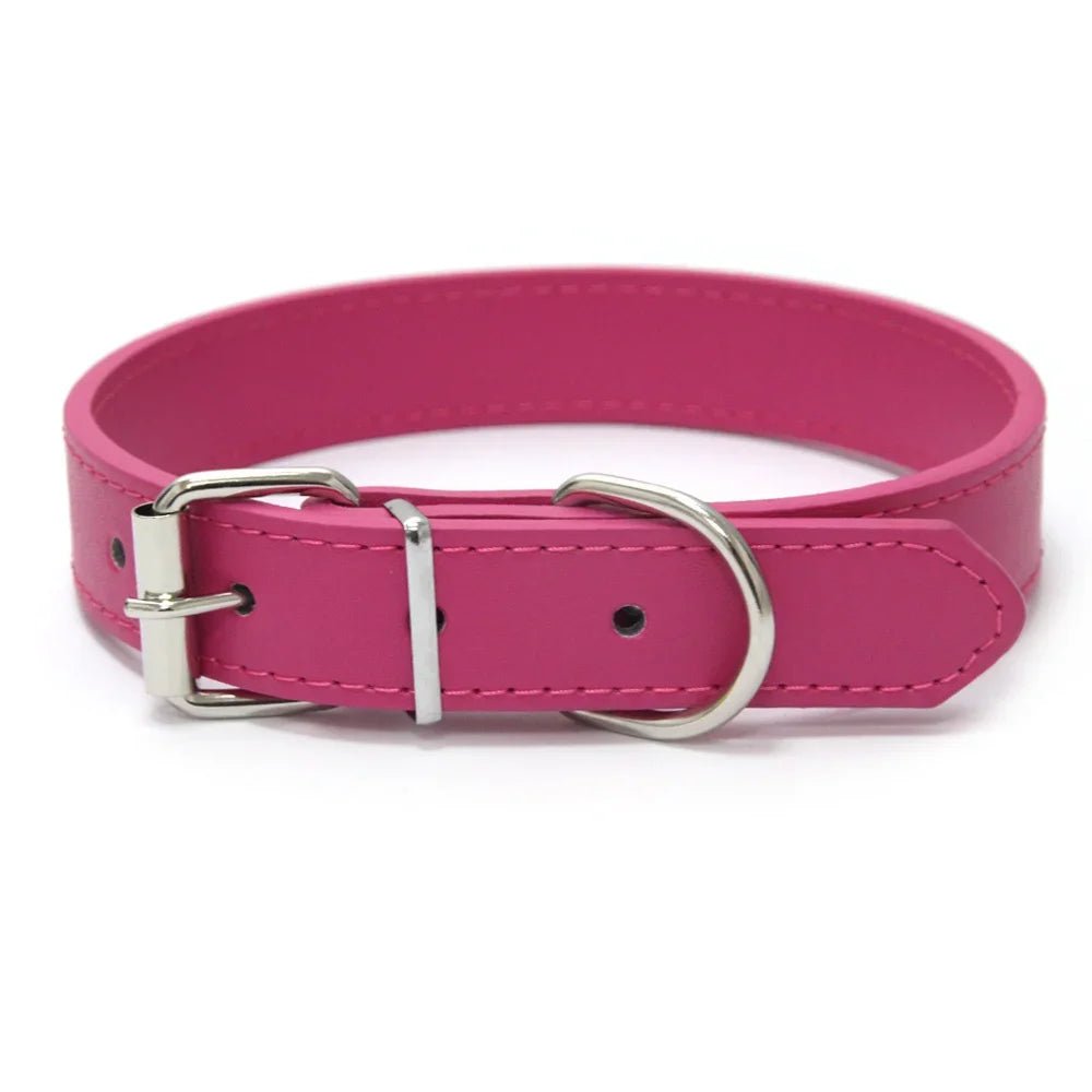 collier pour chiot rose. parfait pour les petits chiens ce collier style cuir sera parfait pour l'élégance. Image produit Boutiquechien