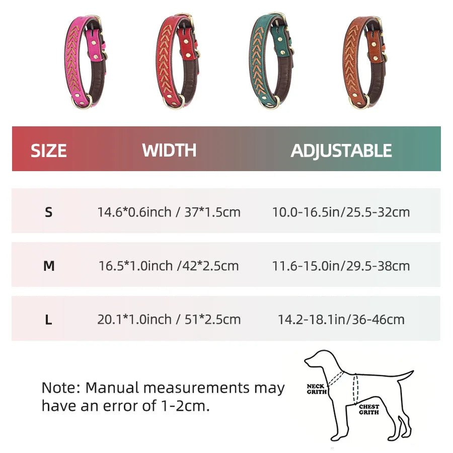 Collier tressé chien tailles