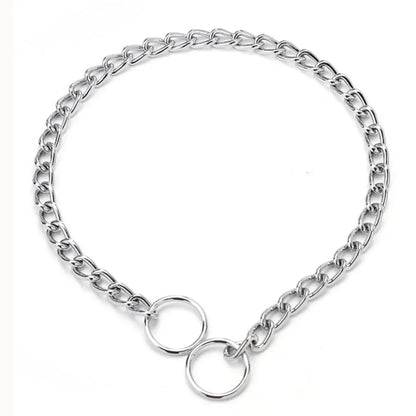 Collier pour chien étrangleur de couleur gris résistant. image produit boutiquechien