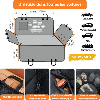 caractéristique avec toutes les dimensions du produit et des avantages du produit. Image produit Boutiquechien