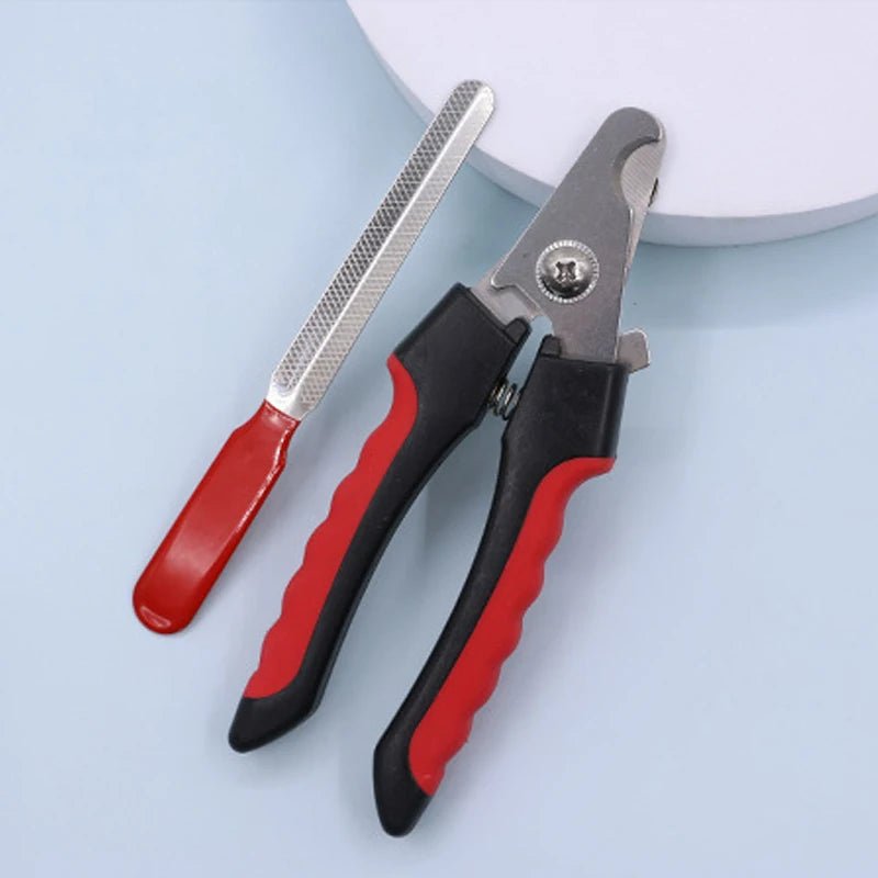 Coupe ongle pour grand chien noir et rouge avec lime