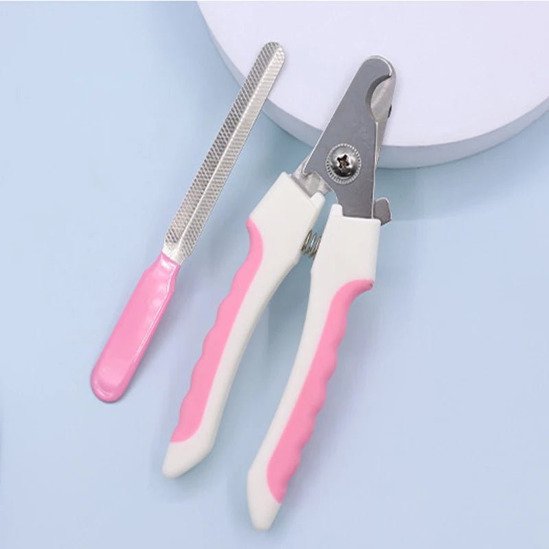 Coupe ongle pour grand chien rose avec lime 