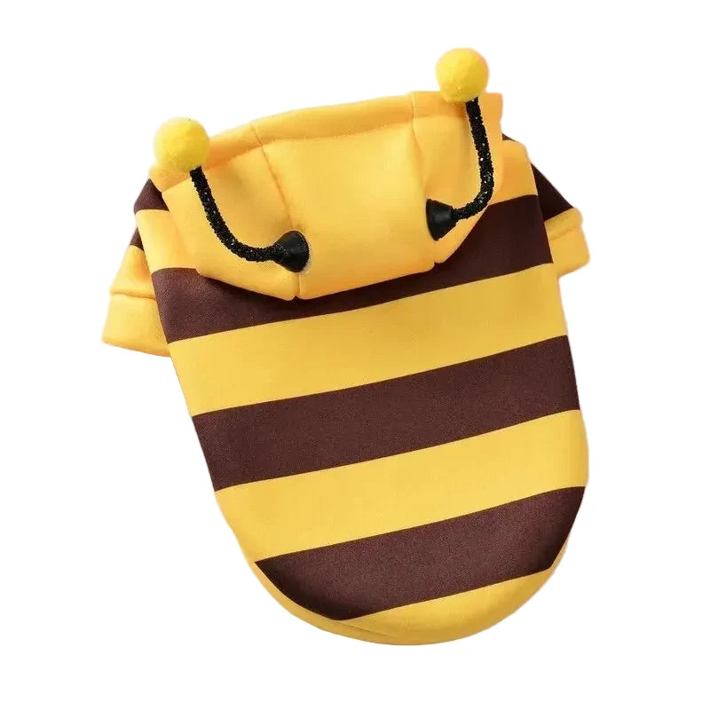 déguisement pour chien abeille de couleur jaune et brun à rayure de boutiquechien
